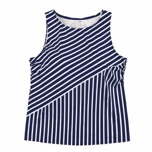 Lands End 18 DD Navy White Stripe Tankini Swim Top Women's plus Size 18 Nautical
